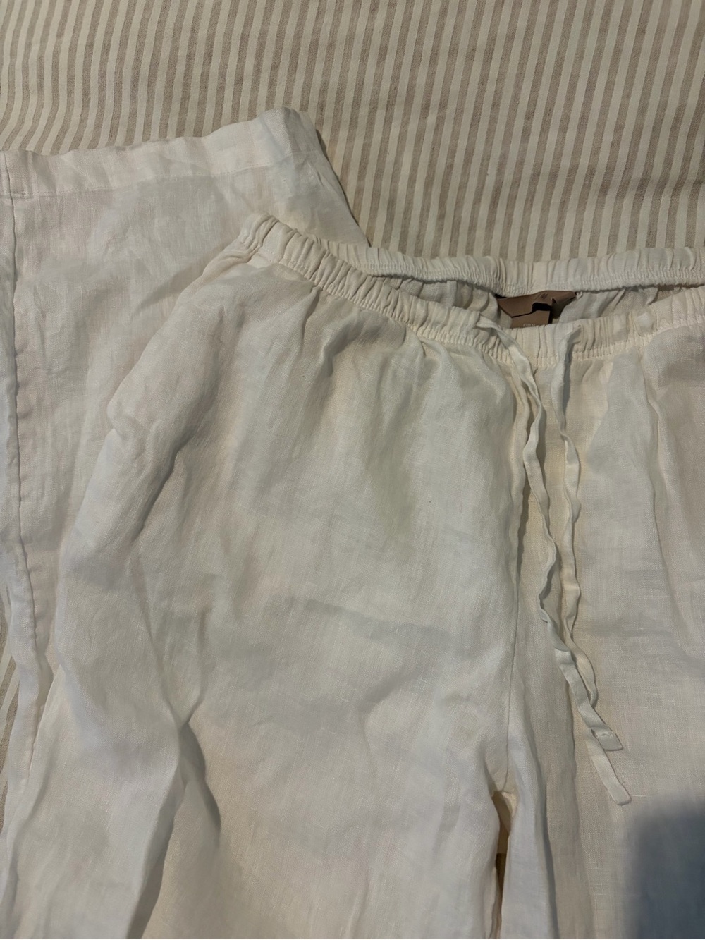 Women’s H&M Drawstring White Linen Pants